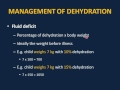 Management of dehydrations, Fluids, and electrolytes in Pediatrics