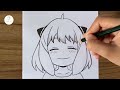 How to Draw Anya Forger - (Spy × Family) || How to draw anime step by step || Easy anime drawing