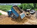 Great​ Project [ Full 2-Hour Videos ] !! Filling Land Into Water By Skills Dozer And DumpTruck Team