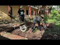 Clean up an Abandoned School with overgrown grass using primitive tools