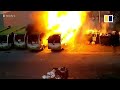 Electric bus bursts into flames, sets nearby vehicles on fire in China