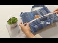 DIY Denim Patchwork Hobo Bag With Zipper Out of Old Jeans Fabric Remnants | Bag Tutorial | Upcycle