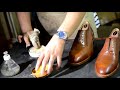 Quick Beckett Simonon shoes review and mirrorshine. Shoeshine. ASMR. How to shine shoes.