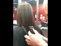 Brunette hair chopping fun! OnlineHairAffair.com