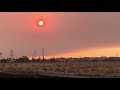 Oct 11, 2017: Stockton smoky sky Sun shine in the morning 4k