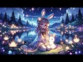 Luminous Harmony: The Magical Adventures of the Girl and Glowing Bunny in the Tranquil Ecosystem