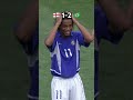 Ronaldinho scores and gets a red card! England vs Brazil
