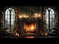 Christmas Ambience 🎄 | Winter Fireplace Burning