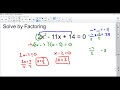 Solving Quadratics   Factoring