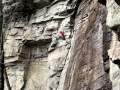 Rock climbing at Pilot Mtn