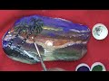 Easy Acrylic Painting on Stone | Sunset Rock l Satisfying Rock Art | Painted Rock