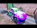 Big & Small Pixar Cars VS Choo Choo Charles the Tank Engine Train - BeamNG drive