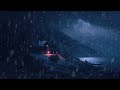 Snowfall at Night Ambience Dark Screen Blizzard Snowy Mountain Cabin Ambience