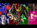 🦖 T-Rex Spider Man vs Godzilla vs King Kong vs Jurassic world | Coffin Dance 🪩