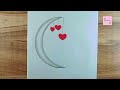 How to draw a half moon love drawing step by step easy pencil sketch for beginners ||drawing