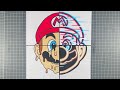 Drawing Mario in 4 Different Styles (Timelapse)
