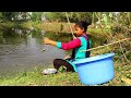 Fishing Video || Village girl showed a whole new technique of fishing with a hook || Fish hunting