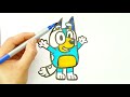 How to draw🖌 BLUEY step by step 🖍🎨.Easy drawing, coloring and painting. 💥#drawing #colouring #art