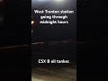 CSX B oil tanker through West Trenton midnight hours.