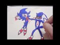 HOW TO DRAW SONIC VS SONIC.EXE/how to draw sonic.exe vs fleetway sonic #sonic #shorts