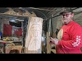 Chainsaw carving a few fast wood spirits showing the power tools I use. Jordy Does.