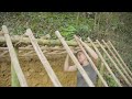 Build A Complete And Warm Survival Shelter in The Rain Forest - Bushcraft Earth Hut, Clay Fireplace