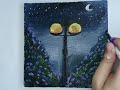 Park yallow Lamp Acrylic Painting/Easy And Simple Tutorial/Street light/Garden light painting