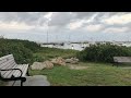 Boat flipping recovery.  Uprighting an overturned sailboat Block Island Old Harbor 8/29/21