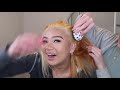 BLEACHING MY HAIR FROM BLACK TO BLONDE AT HOME ft Patricia | Krystina Sdoeung