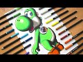 Drawing Yoshi (Super Mario) Time-lapse | JMZ Illustrations