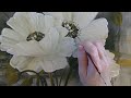 Blumen Malen Acryl Weiß Ocker Echtzeit Anfänger - Flowers Acrylic Painting White Ocher Real Beginner