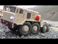 MAZ 537 AND KAT1 IN ACTION, HEAVY RC TRUCKS WORK IN THE RAIN, RC MUDDING