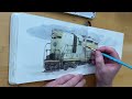 Sketching a Train with Pen and Watercolor