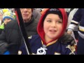 St. Louis Blues Alexander Steen giving Tristan his game stick at the 2017 Winter Classic at Busch