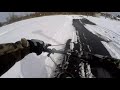 Newly built motorized bike fun in the snow!