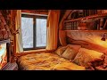 Relaxing Blizzard for Sleep | Snowstorm Sounds with Fireplace Crackling