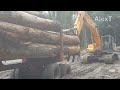 Extreme Dangerous Biggest Wood Logging Truck Operator Skill, Amazing Heavy Equipment Truck Driving