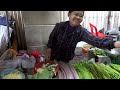 Cambodian Lively Market Food - Sticky Rice Cake, Fish, Shrimp, Vegetables, & More