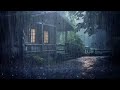 HEAVY RAIN to Sleep FAST Tonight | Rain on The Roof in the Foggy Forest - End Insomnia, Study, Relax