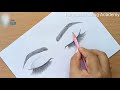 How to draw Closed Eyes for beginners.... step by step