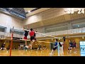(Volleyball match) A female setter who is too good at setting fast attacks