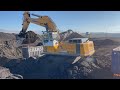 Liebherr 974 Hydraulic Excavator Loading Coal On Trucks - Sotiriadis/Labrianidis Mining Works