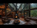 Spring Dawn in Forest Living Room With Warm Piano Jazz Music | Sweet Jazz Music for Study, Unwind