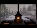 Cozy Fireplace Sounds for Sleep, Relax | Beautiful Winter Ambience | Snowy Forest