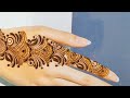 Very Beautiful Simple elegant Arabic Henna Design Tutorial for back hand | Arabic Mehndi  ki Design