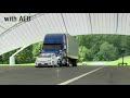 Large truck automatic emergency braking demonstration