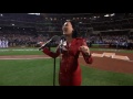 Demi Lovato sings the National Anthem before the World Series