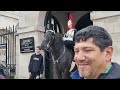 SHOCKING MOMENT: Stubborn Tourist Nearly Gets Kicked by the Unsettling Horse at Horse Guards London