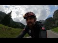 Roadbike descent from Passo Fedaia (Marmolada) towards Sottoguda · Dolomites