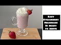 Strawberry Milkshake/ Easy Summer Drink/ Easy Strawberry Shake Recipe